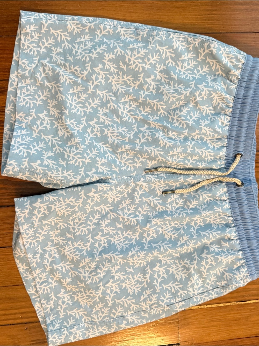 Fair Harbor Light Blue Coral-Print Hybrid Shorts